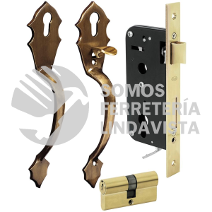 L119ELA CONJUNTO CLASSIC FUNCION DOBLE, LATON ANTIGUO, LLAVE ESTANDAR LOCK