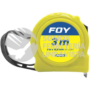 FPAF3 FLEXOMETRO CON CARCASA DE PLASTICO AMARILLO, 3 M X 15 MM FOY