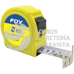 FPAF8 FLEXOMETRO CON CARCASA DE PLASTICO COLOR AMARILLO, 8 M X 25 MM FOY