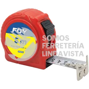 FPRF5 FLEXOMETRO CON CARCASA DE PLASTICO COLOR ROJO, 5 M X 19 MM FOY