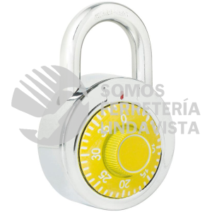 L26S50AMB CANDADO DE COMBINACION DE DISCO, AMARILLO, 50 MM LOCK