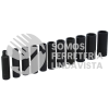 69212 JUEGO DE 11 DADOS LARGOS DE IMPACTO CUADRO DE 1/4", 6 PUNTAS, METRICOS URREA