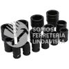 74104 JUEGO DE DADOS DE IMPACTO CUADRO DE 1/2", 6 PUNTAS, EN PULGADAS, 15 PIEZAS URREA