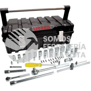 4754P50 JUEGO DE DADOS Y ACCESORIOS CUADRO DE 1/4" Y 1/2" EN PULGADAS, 51 PIEZAS URREA