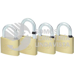 15CA JUEGO DE 4 CANDADOS DE LATON CORTOS 40 MM, LLAVE ESTANDAR LOCK