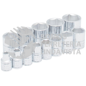 52126 JUEGO DE DADOS CUADRO DE 3/8", 6 PUNTAS, EN PULGADAS, 13 PIEZAS URREA