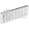 54117 JUEGO DE DADOS LARGOS CUADRO DE 1/2", 12 PUNTAS, EN PULGADAS, EN RIEL, 9 PIEZAS URREA