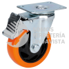 RV5B RODAJA DE PVC NARANJA GIRATORIA CON FRENO 2" SURTEK