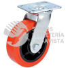 RR10G RODAJA DE POLIURETANO ROJO GIRATORIA 4" SURTEK