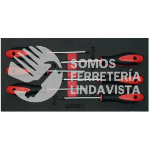 CH129 JUEGO DE DESTORNILLADORES MANGO BIMATERIAL PUNTA TORX, 6 PIEZAS URREA.