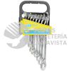140459 JUEGO DE 9 LLAVES COMBINADAS PULIDO ESPEJO METRICAS, 12 PUNTAS EN RACK FOY