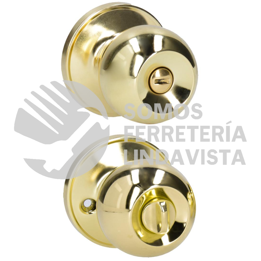 17PO POMO TUBULAR BOLA FUNCION BAÑO, LATON BRILLANTE, BLISTER LOCK