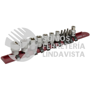 52ET14 JUEGO DE DADOS CON PUNTA TORX Y TORX HEMBRA CUADRO DE 3/8", 14 PIEZAS URREA