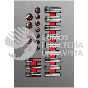 CH107L JUEGO DE DADOS CORTOS Y LARGOS CUADRO DE 3/8" METRICOS, 24 PIEZAS URREA