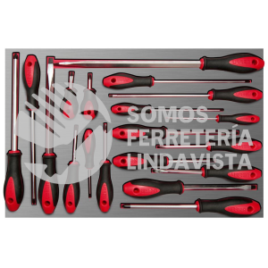 CH307L JUEGO DE DESTORNILLADORES MANGO BIMATERIAL VARIAS PUNTAS BANDEJA LAMINADA, 19 PIEZAS URREA