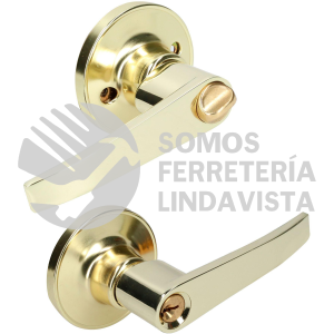 12MA MANIJA TUBULAR RECTA FUNCION ENTRADA Y RECAMARA, LATON BRILLANTE, LLAVE ESTANDAR, BLISTER LOCK