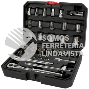 5200CB JUEGO DE DADOS Y ACCESORIOS CUADRO DE 3/8" COMBINADO, 33 PIEZAS URREA