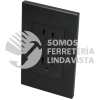 P627N PLACA CONTACTO DUPLEX, LINEA PREMIUM, COLOR NEGRO SURTEK