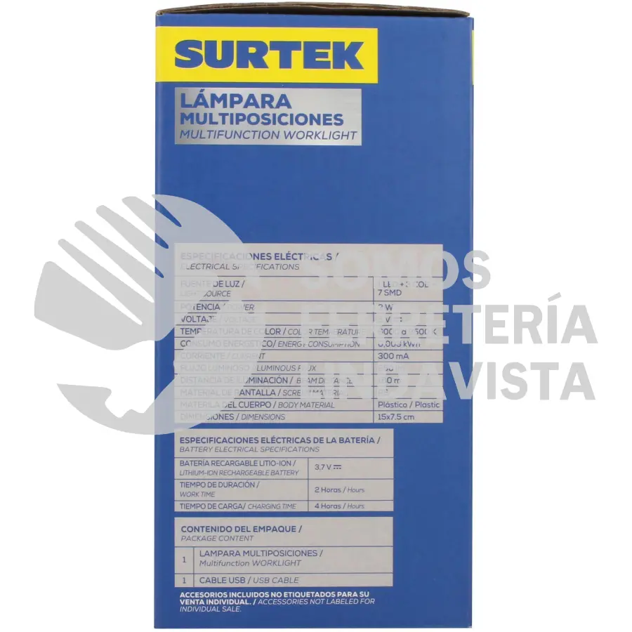 LMP1 LAMPARA DE LED MULTIPOSICIONES RECARGABLE DE 350 LM SURTEK