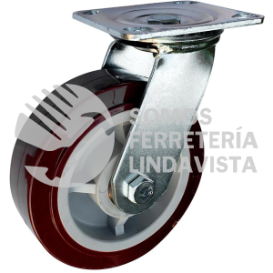 RPU18G RODAJA DE POLIURETANO MARRON GIRATORIA 8" SURTEK