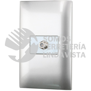 P433P PLACA 1 TOMA PARA TV 1/3, LINEA AMERICANA, COLOR PLATA SURTEK
