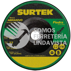 123332 DISCO ABRASIVO TIPO 27 PARA PIEDRA 9" X 1/8" SURTEK