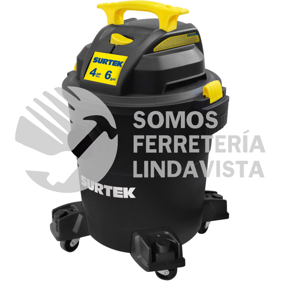 AS506A ASPIRADORA DE PLASTICO 6 GALONES, 4 HP 120 V SURTEK