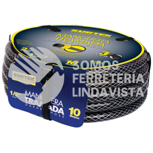 M12T20P MANGUERA PARA JARDIN TRAMADA GRIS CON CONECTORES PLASTICOS 1/2", 20 M SURTEK
