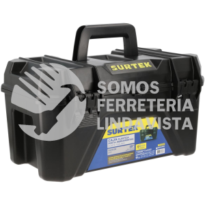 CPS19NP CAJA PORTAHERRAMIENTAS PLÁSTICA COLOR NEGRO CON BROCHES PLÁSTICOS Y CHAROLA 19" SURTEK