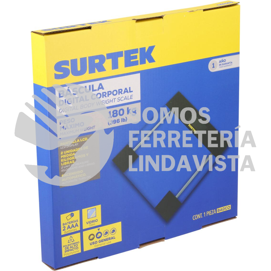BADCO BÁSCULA DIGITAL CORPORAL 180 KG SURTEK