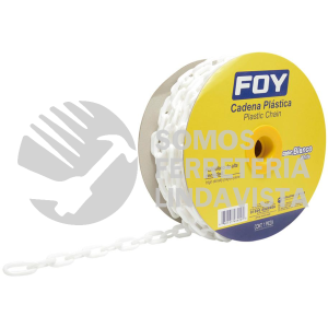 143424 CADENA PLASTICA CALIBRE 8 MM DE 25 M, COLOR BLANCO FOY