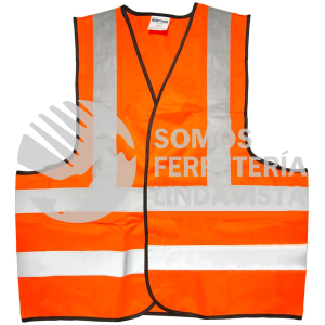 137377 CHALECO DE SEGURIDAD CON CINTAS REFLEJANTES PLATEADAS NARANJA UNITALLA SURTEK