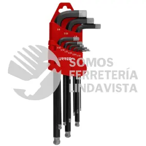 4995D JUEGO DE LLAVES HEXAGONALES TIPO "L" PUNTA DE BOLA DIAMANTE, COMBINADAS, EN PULGADAS, 9 PI URREA